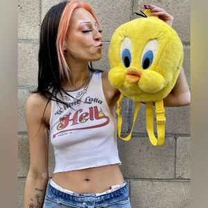 Authentic Vintage Tweety Warner Brothers Plush Backpack